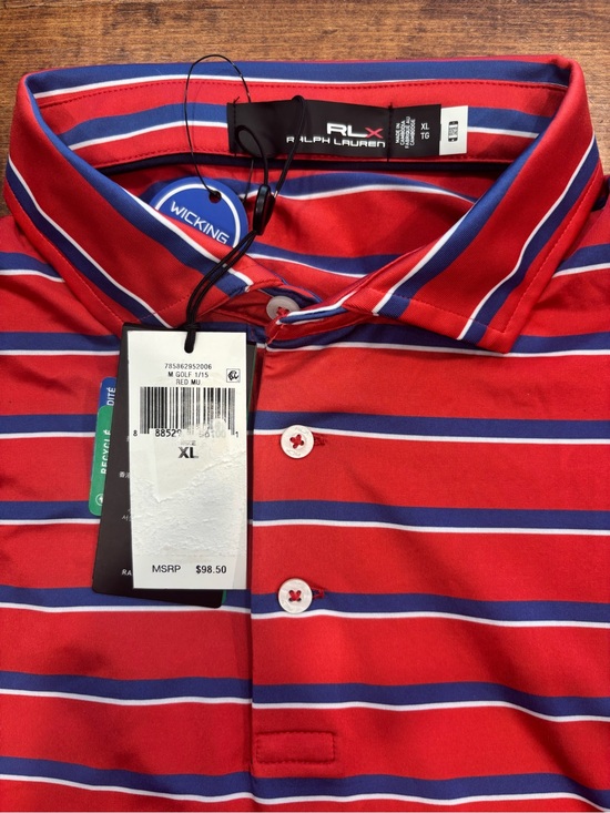 Ralph Lauren Other - Ralph Lauren Red Polo with White and Blue Stripes